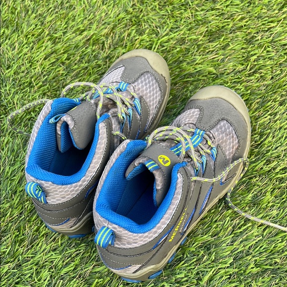Merrell Kids' Gray and Blue Hiking Boots - Picture 5 of 10